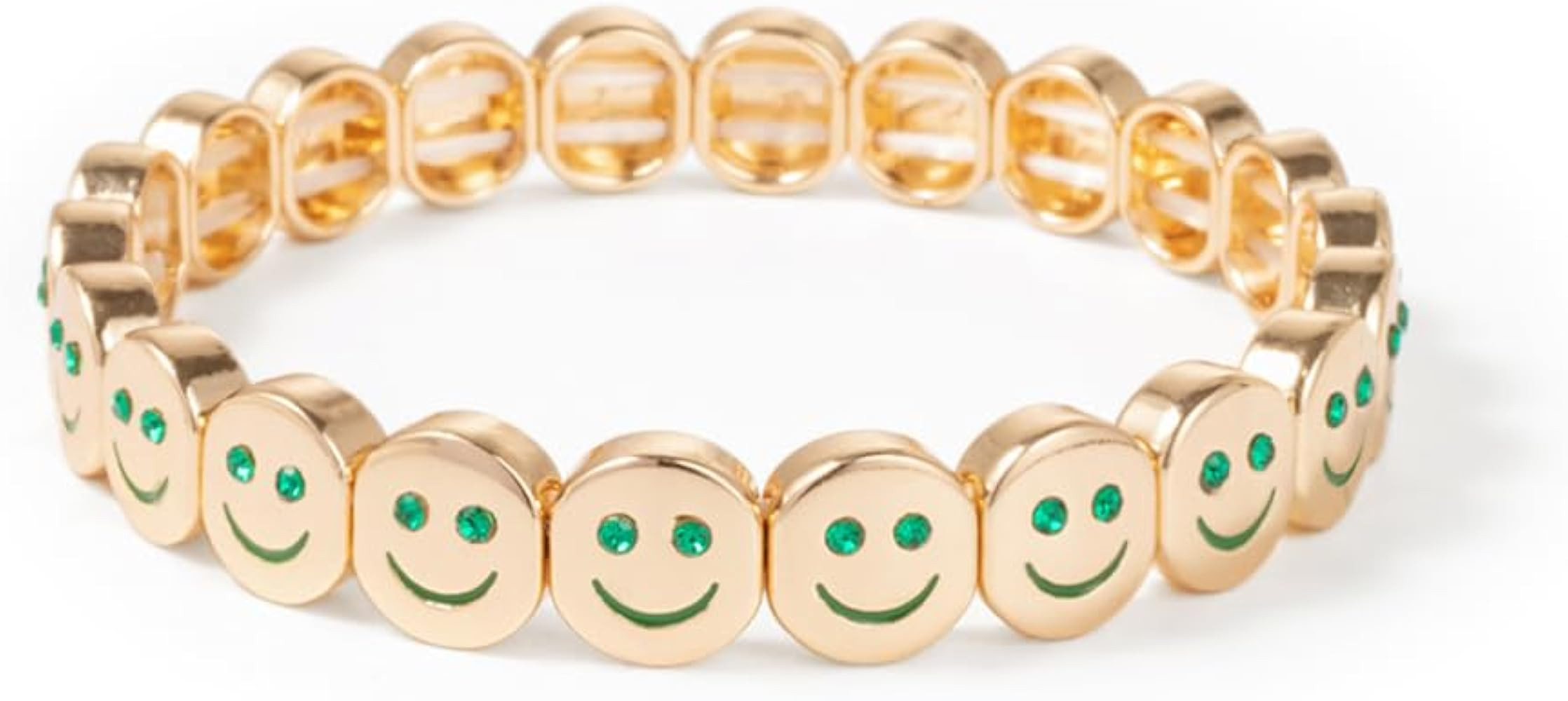 TorontoFinds Happy/Smile Rhinestone Bracelets For Men & Women | 58MM Bangle | Luxury Custom Brace... | Amazon (US)