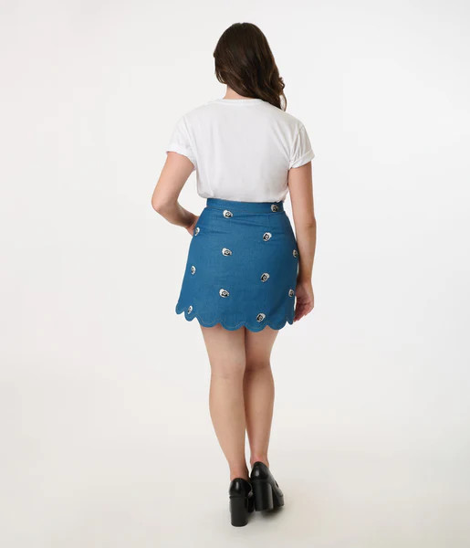 Disney's Bambi Collection by Smak Parlour Flower Denim Mini Skirt | UniqueVintage