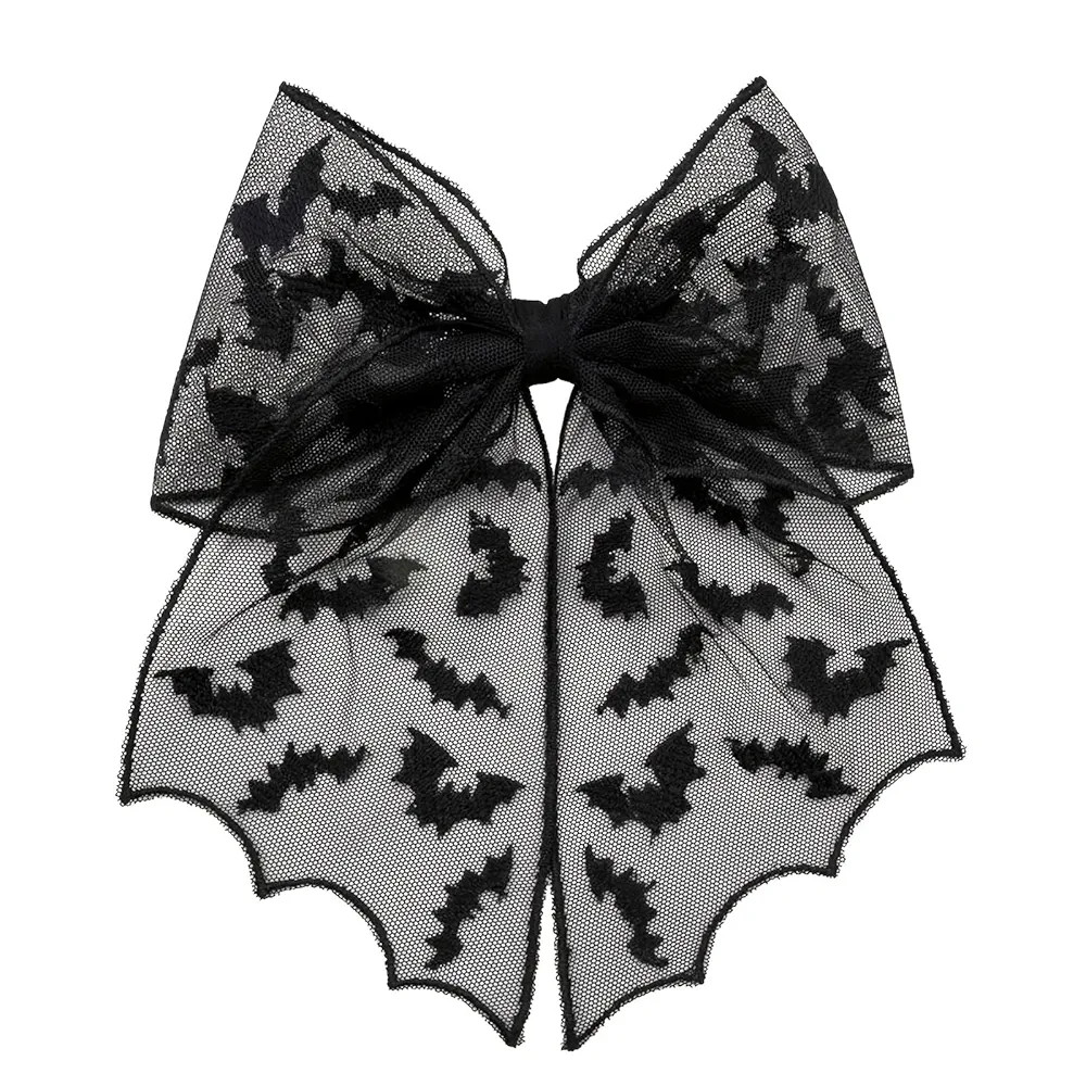 Halloween Bat Bow Hair Clips Black Bat Hair Bows Hair Barrettes Bats Mesh Tulle Hair Pins Hallowe... | Amazon (US)