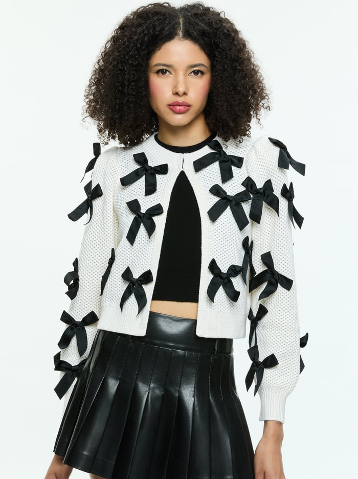 KITTY BOW CARDIGAN | Alice + Olivia