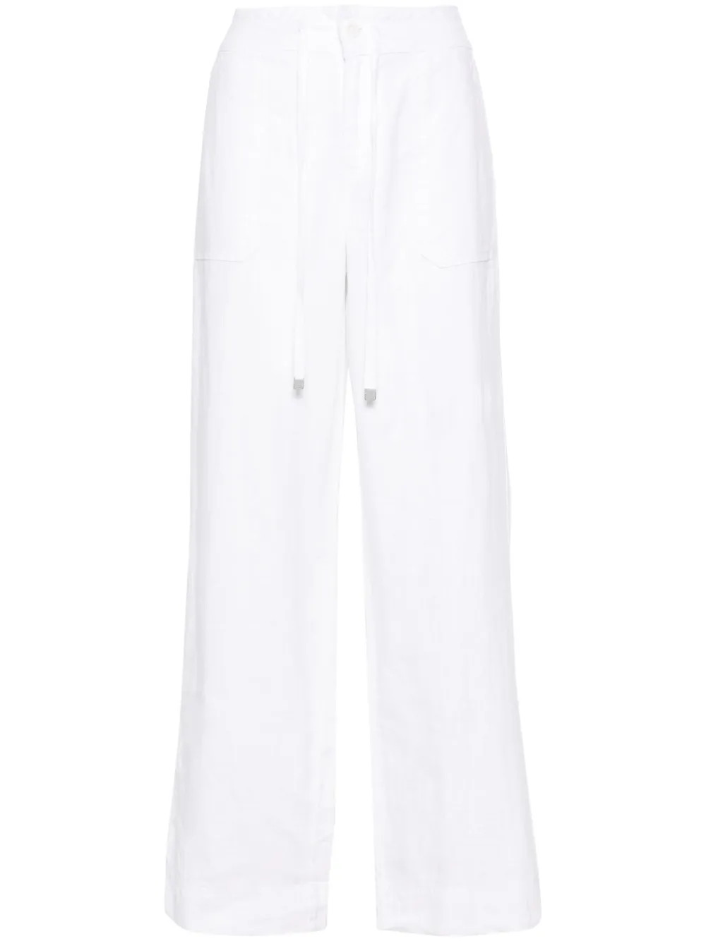 drawstring-waist linen trousers | Farfetch Global