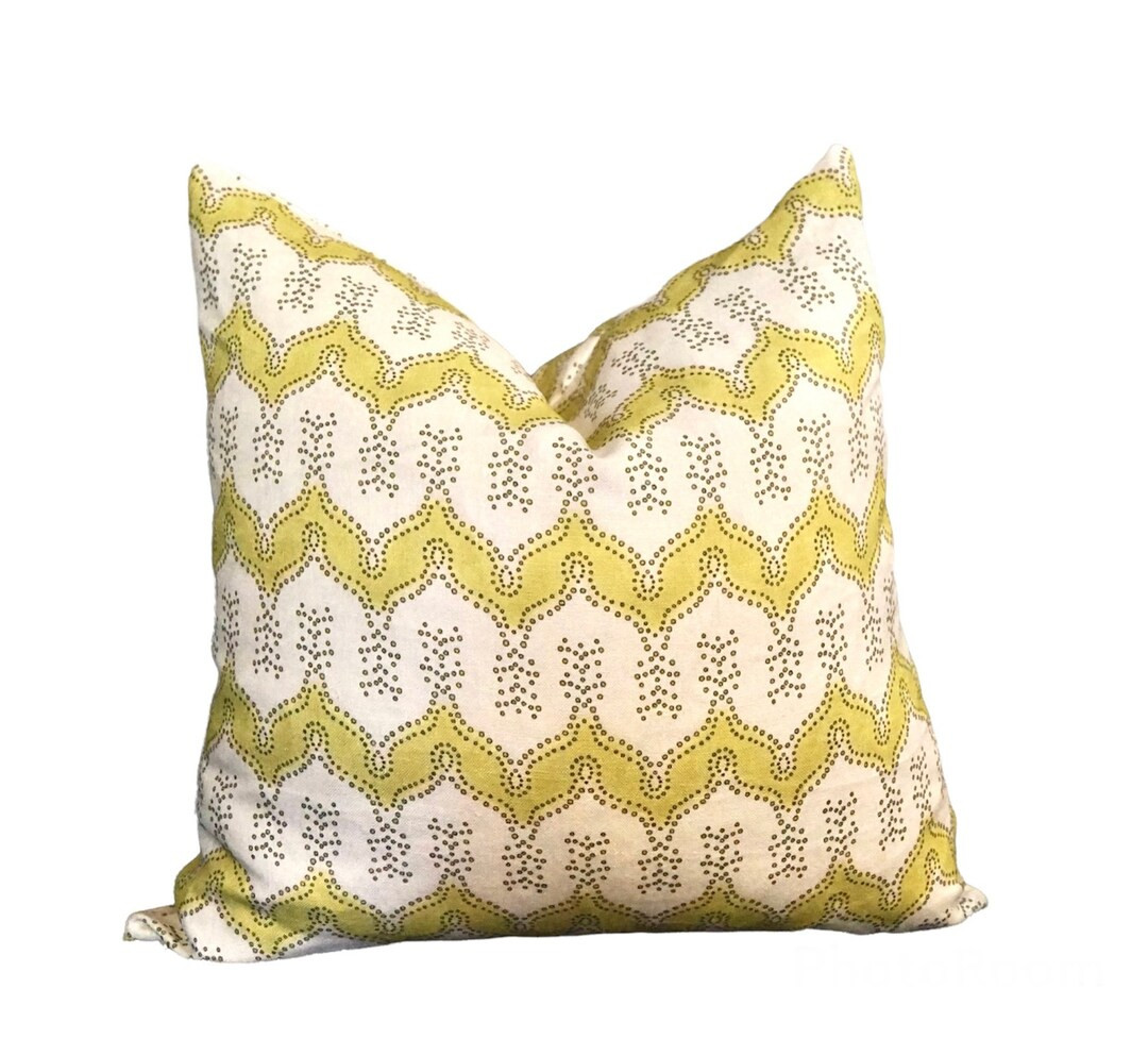 Betsy Grand Marrakech in Chartreuse Hand Blocked Pillow Cover - Etsy | Etsy (US)