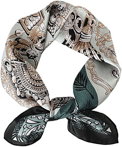 MAIRY Silk Square Scarf Green Silk Scarf Women Square Headscarf Hijab Ladies Fashion Neckerchief Headwear Scarfs Multifunctional Cashew Bandanas 09103 | Amazon (UK)