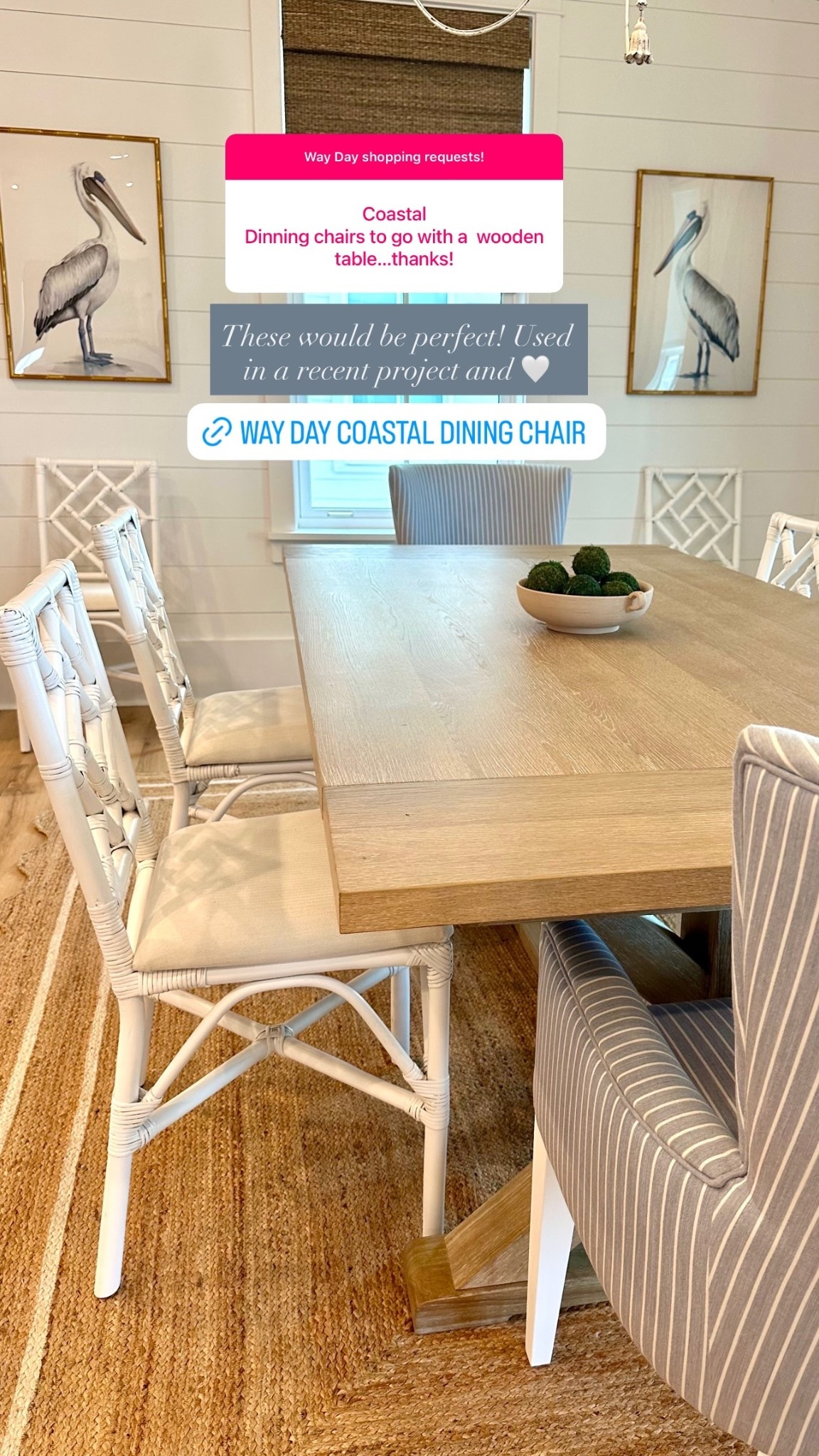 These would be perfect dining chairs for a coastal dining room with a wood table! Used in a recent project and 🤍 all on sale for Way Day @Wayfair 

#LTKHome #LTKSaleAlert