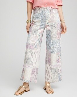 So Slimming® High-Rise Floral Patchwork Jeans | Chico's