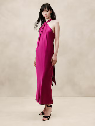 Kaia Silk Midi Dress | Banana Republic (US)