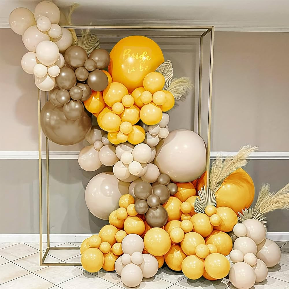 Orange Brown Nude Balloon Arch Kits - 134Pcs Orange Apricot Tan Latex Balloons Garland - Ideal fo... | Amazon (US)