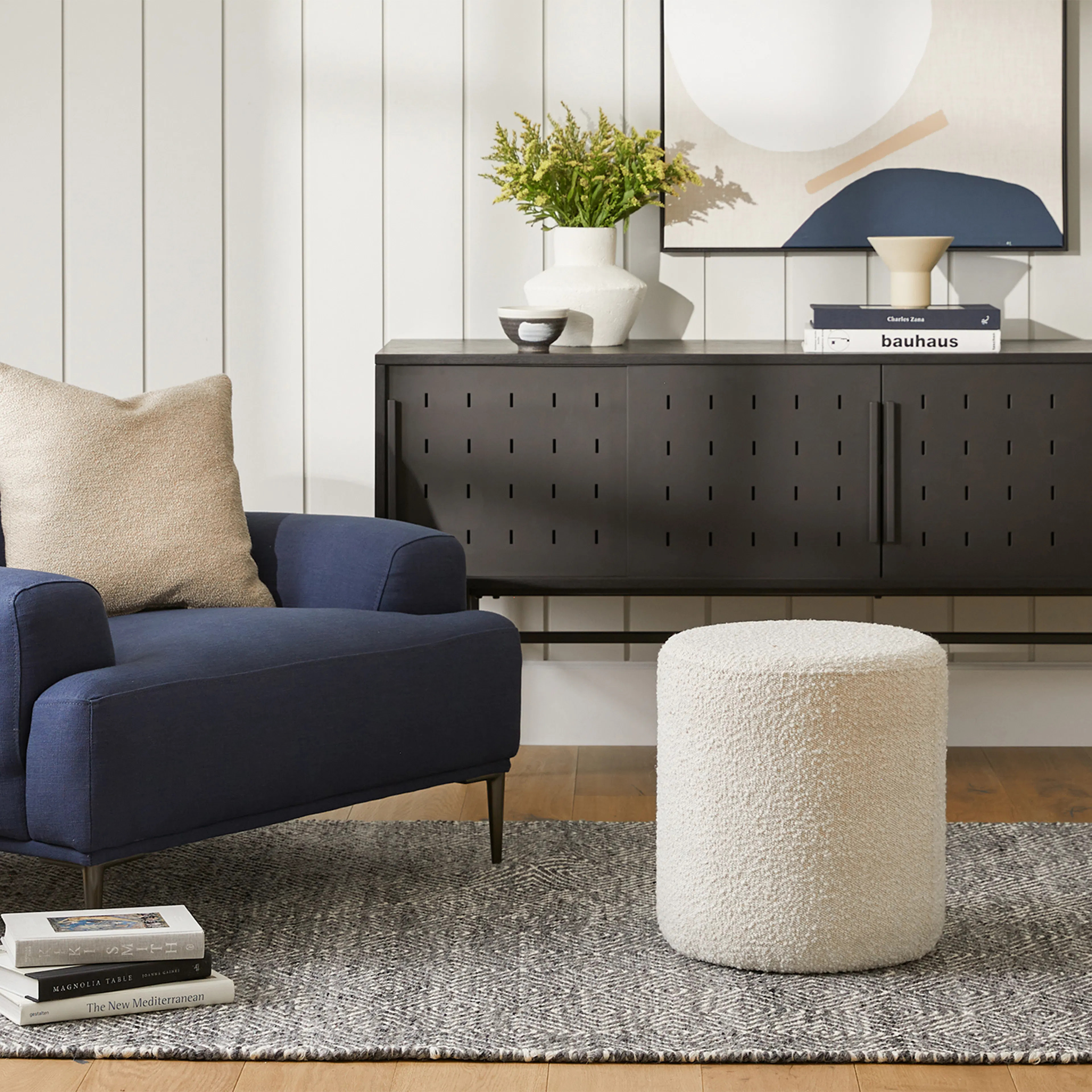 Cilo 16" Ottoman - Ivory Bouclé | Article