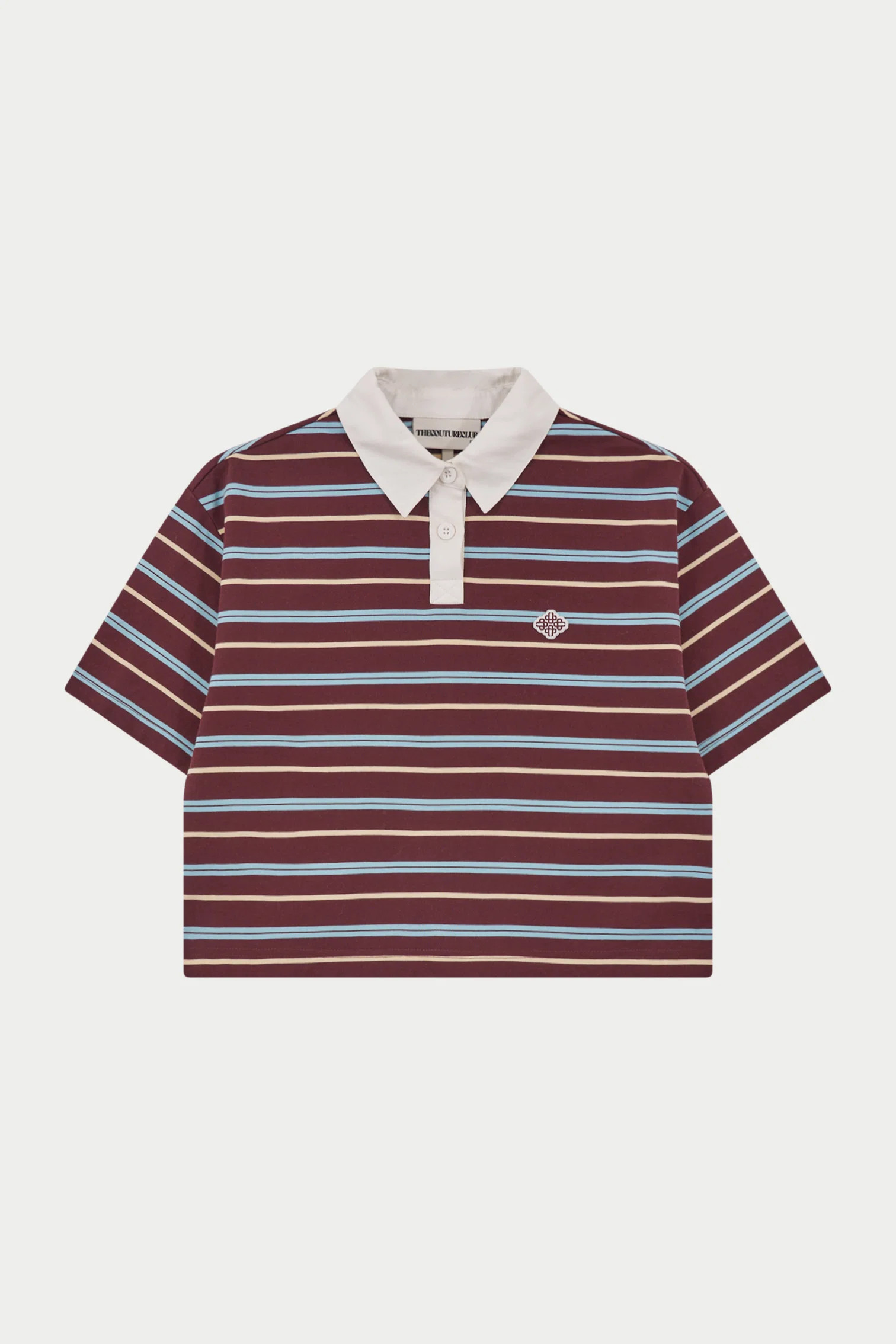 STRIPED POLO TEE - CHOCOLATE | The Couture Club