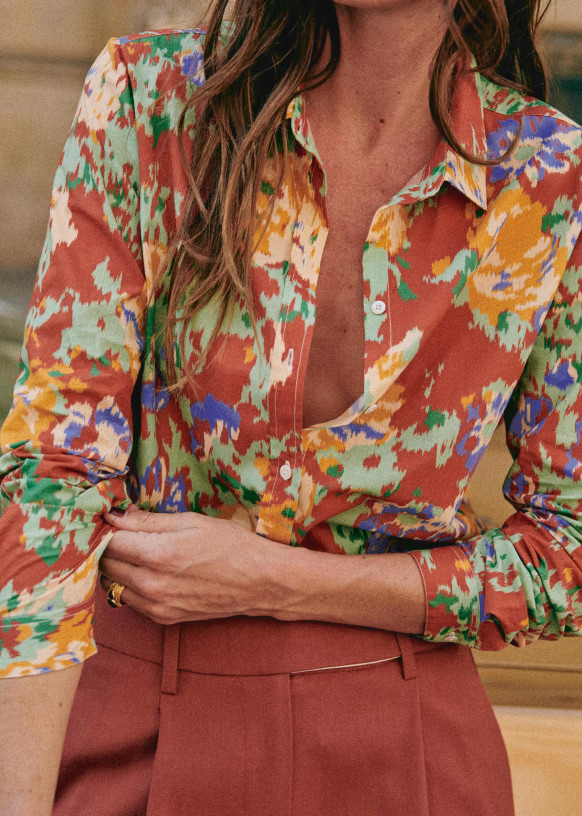 Fleurs Chinées Camel | Sezane Paris