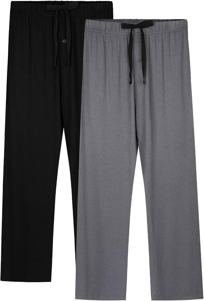 BAMBOO COOL Mens Pajama Pants Sleep Lounge Bottoms Soft Comfy Pj Pant Sleepwear with Pockets 2 Pa... | Amazon (US)