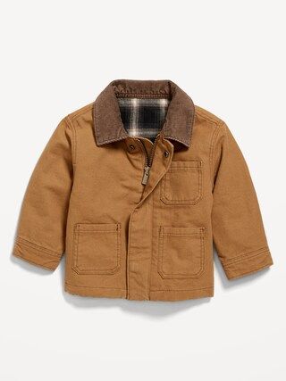 Canvas Corduroy-Trim Barn Coat for Baby | Old Navy (US)