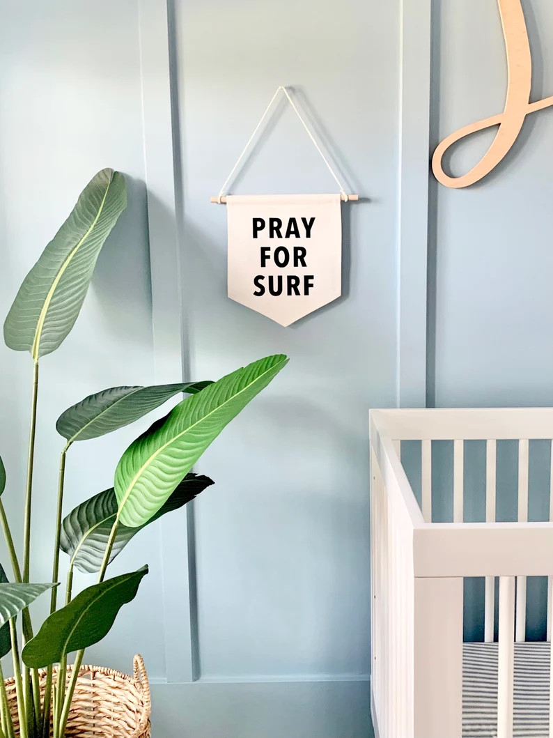 Pray for Surf Sign Surf Nursery Decor Ocean Nursery Decor | Etsy | Etsy (US)