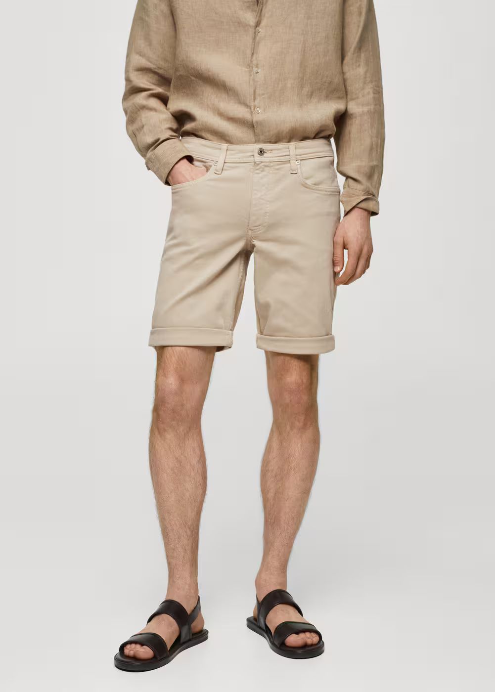 Slim-fit denim bermuda shorts -  Men | Mango Man USA | MANGO (US)