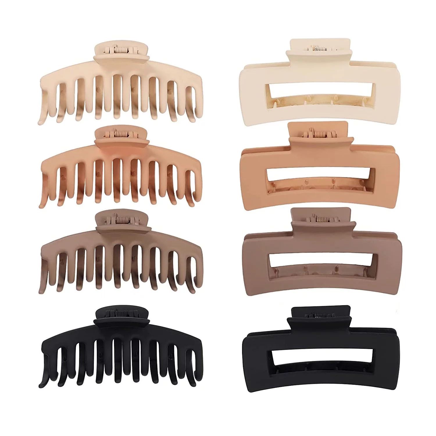 8 Pcs Neutral Hair Claw Clips, Nonslip Hair Clips for Women and Girl, Strong Hold Matte Claw Clip... | Walmart (US)