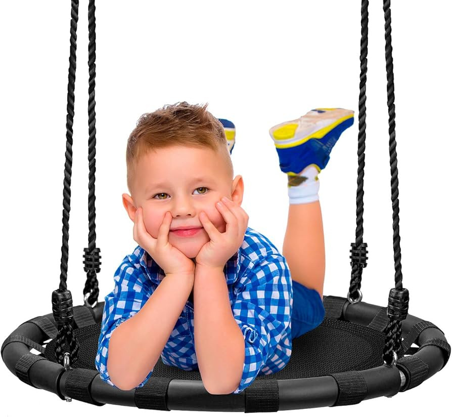 Sorbus Saucer Tree Swing - Kids Outdoor Disc Round Swing - 24" Heavy Duty 220lbs Seat - Easy Inst... | Amazon (US)