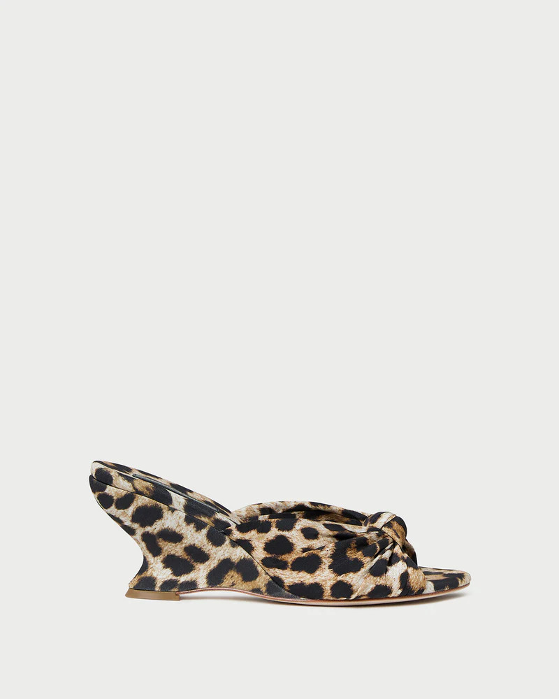 Marsy Leopard Silk Knot Wedge | Loeffler Randall