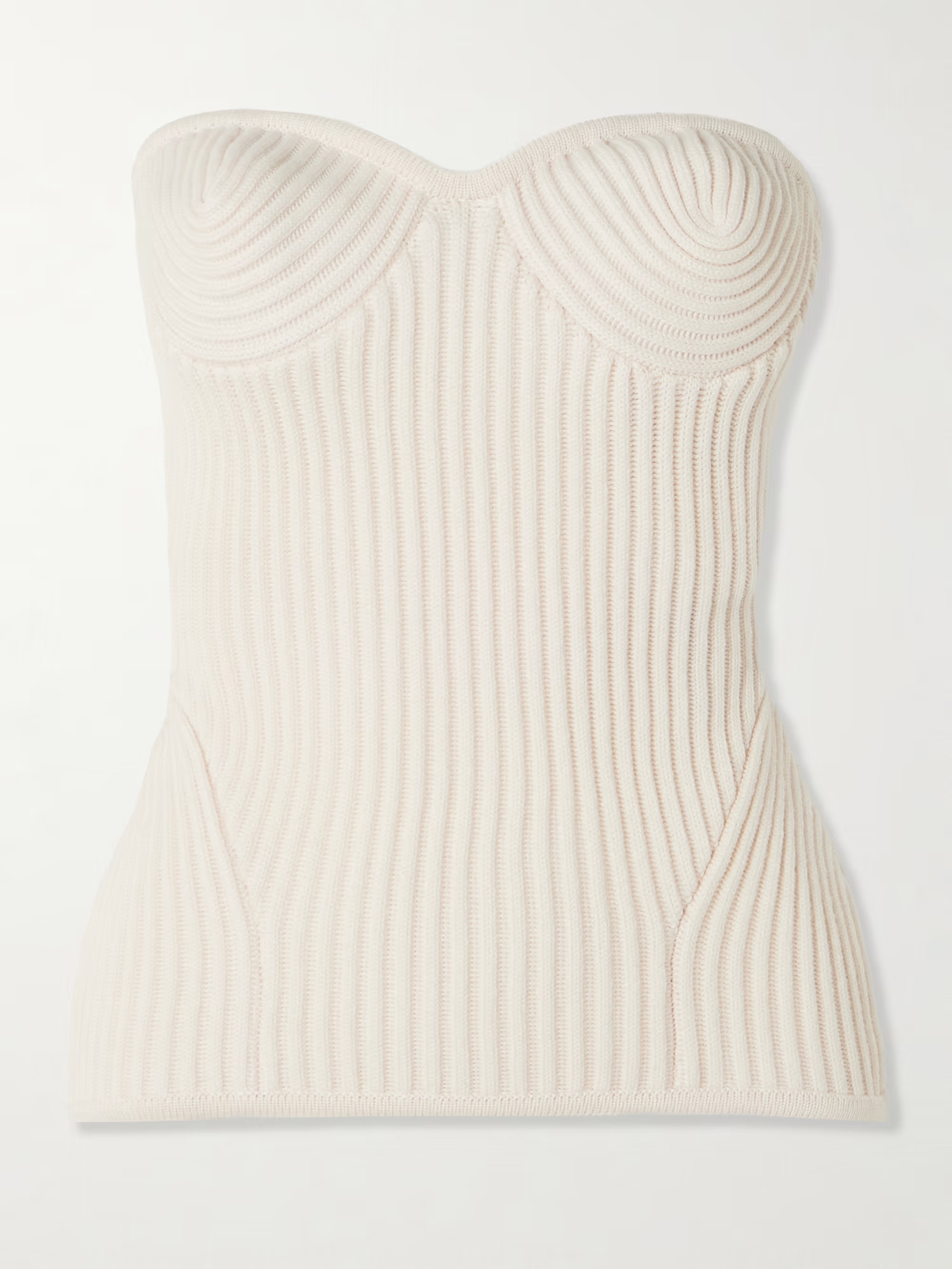 Paneled ribbed wool-blend bustier top | NET-A-PORTER (UK & EU)