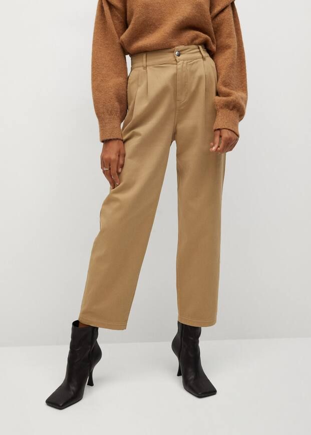 Cotton pleated pants | MANGO (US)