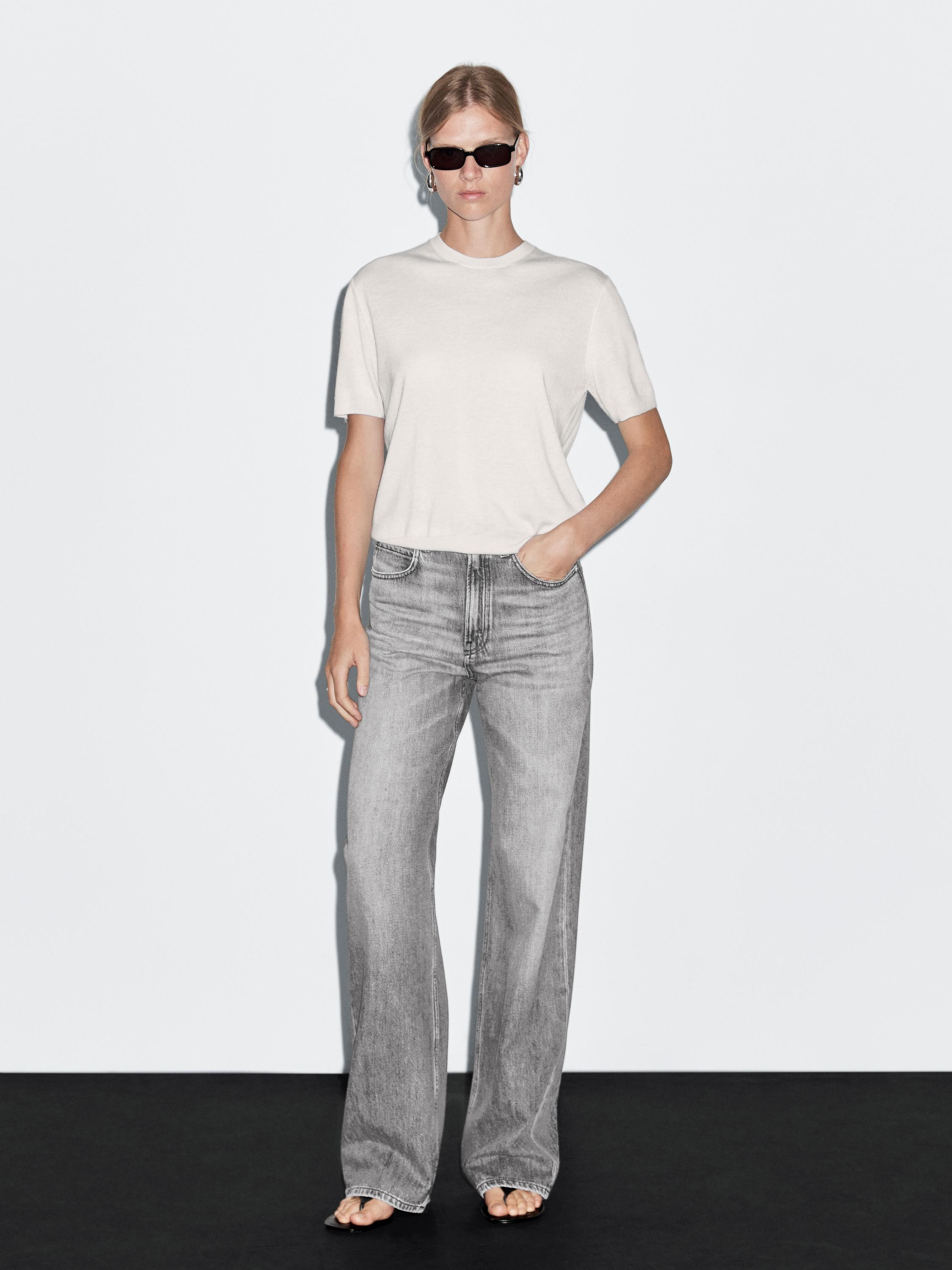 High-waist wide-leg jeans | Massimo Dutti UK