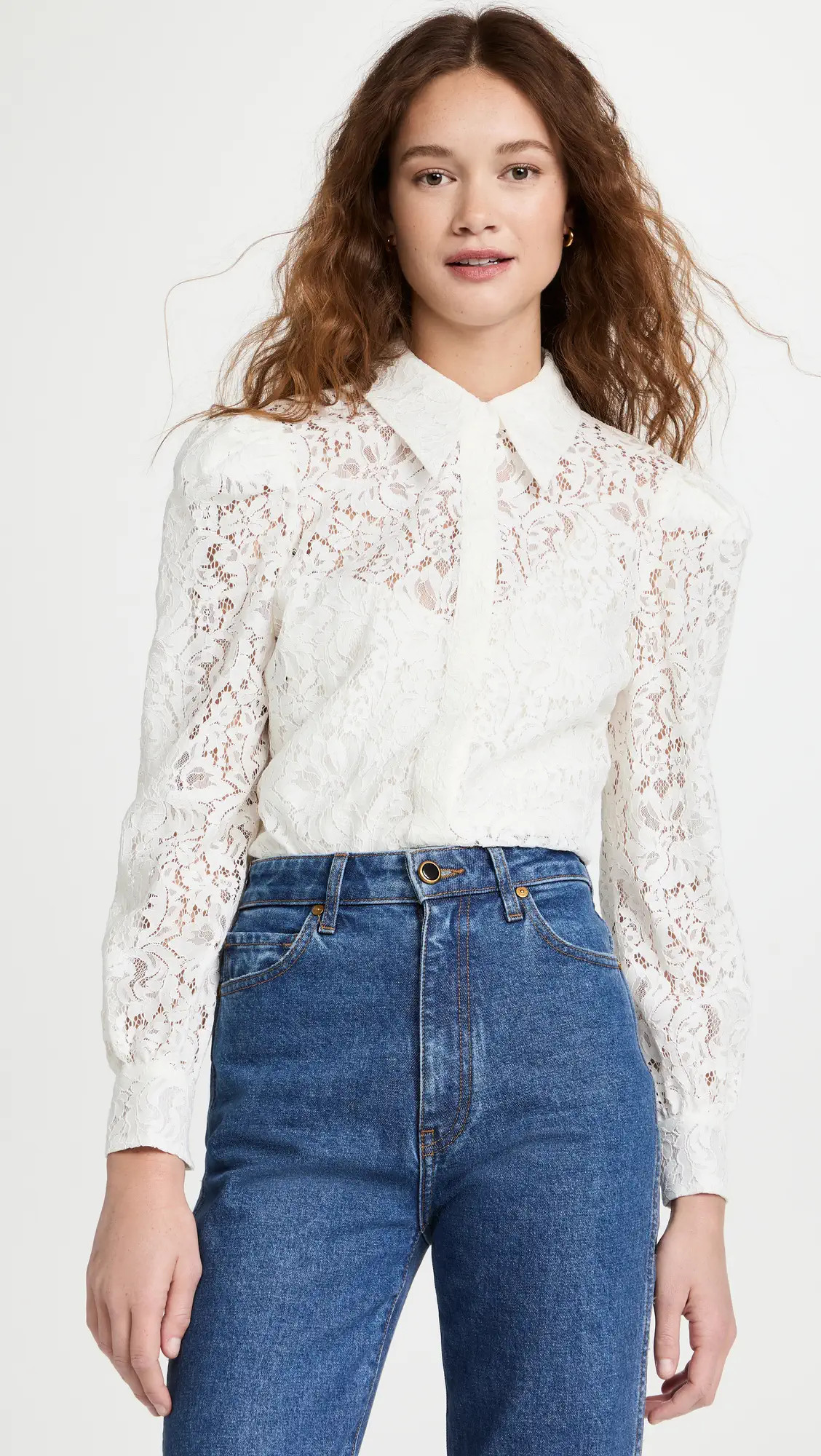 L'AGENCE Jenica Lace Blouse | Shopbop | Shopbop