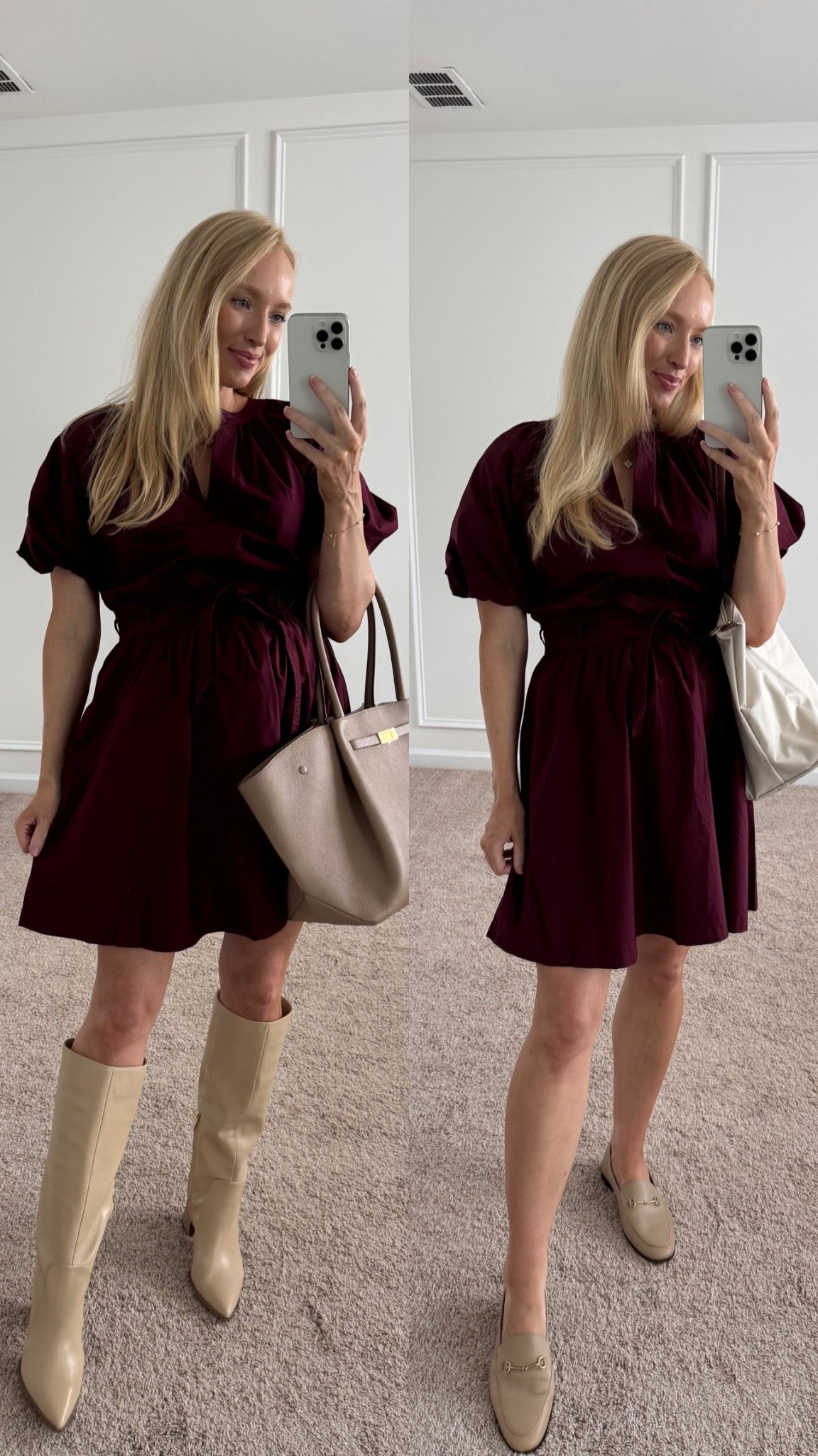 1 Marion dress styled 2 ways! Take it from work to the weekend this upcoming fall 

Fall tote bag // teacher outfit // fall shoes // knee high boots // loafers // comfortable work flats

#LTKSeasonal #LTKWorkwear #LTKautumn