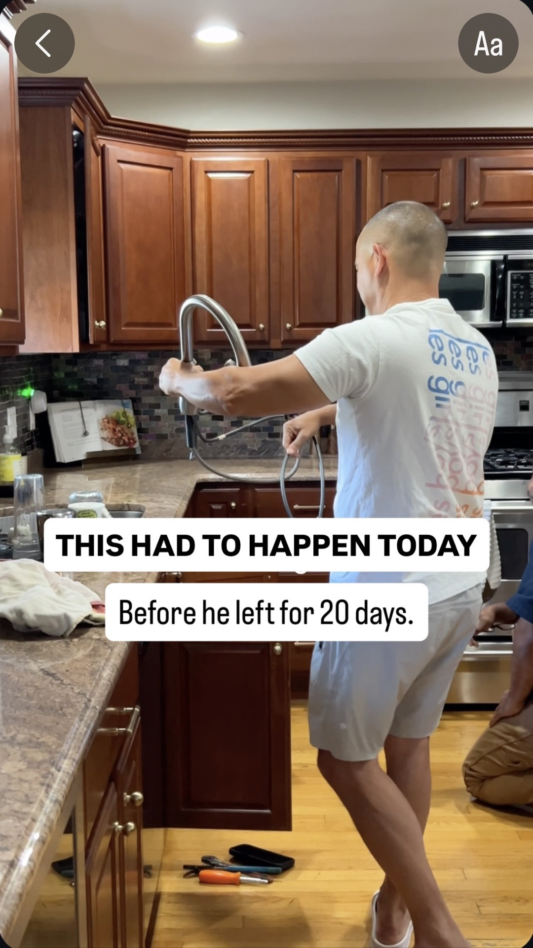 20 Years Later | Episode 18 🏡

The new kitchen faucet is finally installed! 🙌

My husband thought he could install it himself... until he looked under the sink. 😂 Thankfully, his friend got it done the day before he left for the Dominican Republic for 20 days.

We ended up choosing the transitional faucet, and once we saw it installed, we knew it was the right choice. I actually think the slightly larger size helps draw your eye away from our dated backsplash while we decide what to do next.

The matching soap dispenser is still on backorder, so the kitchen isn't quite finished yet.

What do you think of the new faucet?

#20YearsLater #KitchenUpdate #KitchenFaucet #HomeDecor #InteriorDesign

#LTKHome #LTKOver40 #LTKfoodie