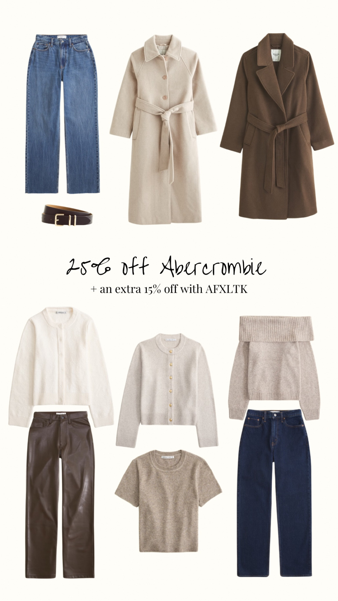 25% off Abercrombie! Use the code AFXLTK for an extra 15% off (ends tonight) 

Everything linked down below 👇🏼

#LTKwinter #LTKeurope #LTKuk
