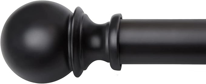 Curtain Rods for Windows 120 to 240, 1 Inch Black Curtain Rod Set, Heavy Duty Drapery Rods with A... | Amazon (US)