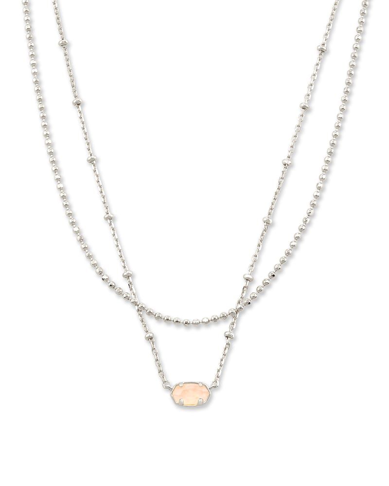 Emilie Silver Multi Strand Necklace in Rose Quartz | Kendra Scott | Kendra Scott