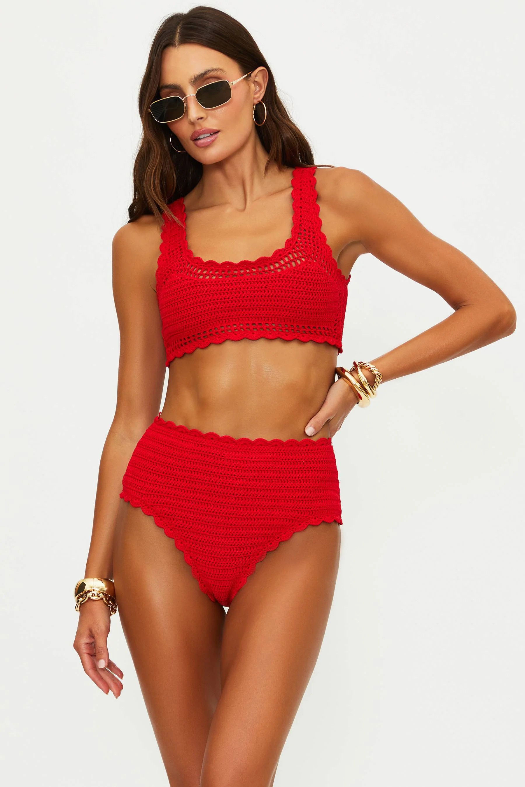 Andy Top Ruby Crochet | Red Crochet Bikini Top | Beach Riot | Beach Riot