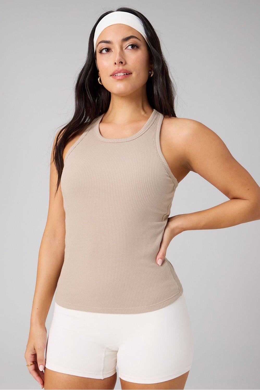 Modal Rib High Neck Built-In Bra Tank | Fabletics