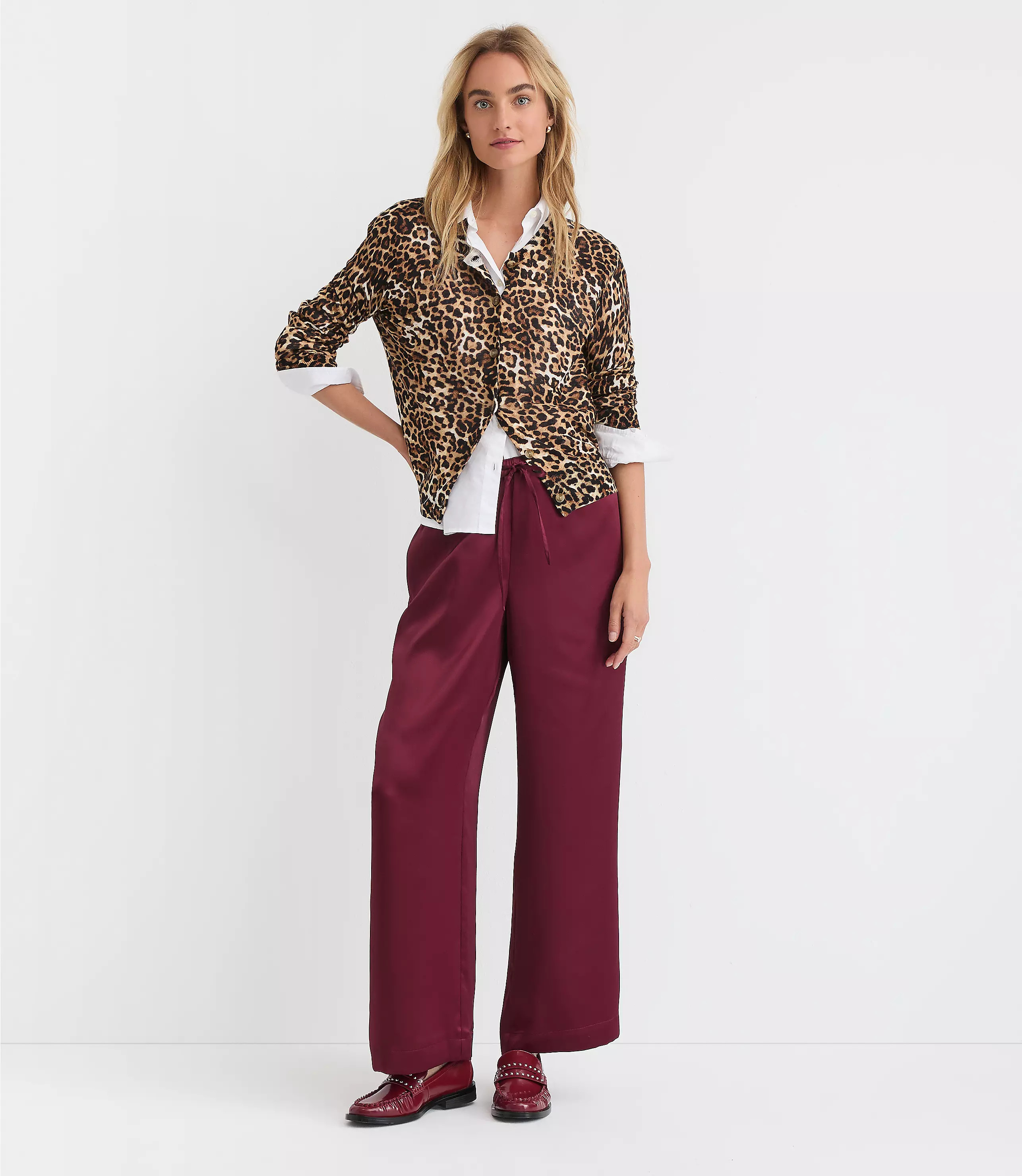 Petite Sawyer Pull On Pants in Satin | LOFT
