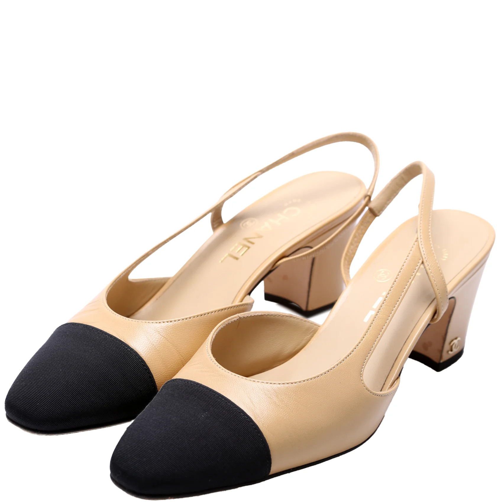 Captoe Slingback Heels Size 38 | Keeks Designer Handbags