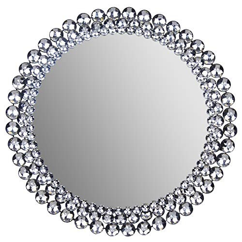 Everly Hart Collection Round Stone Mirror, 24" x 24", Silver, (18FP1411E) | Amazon (US)