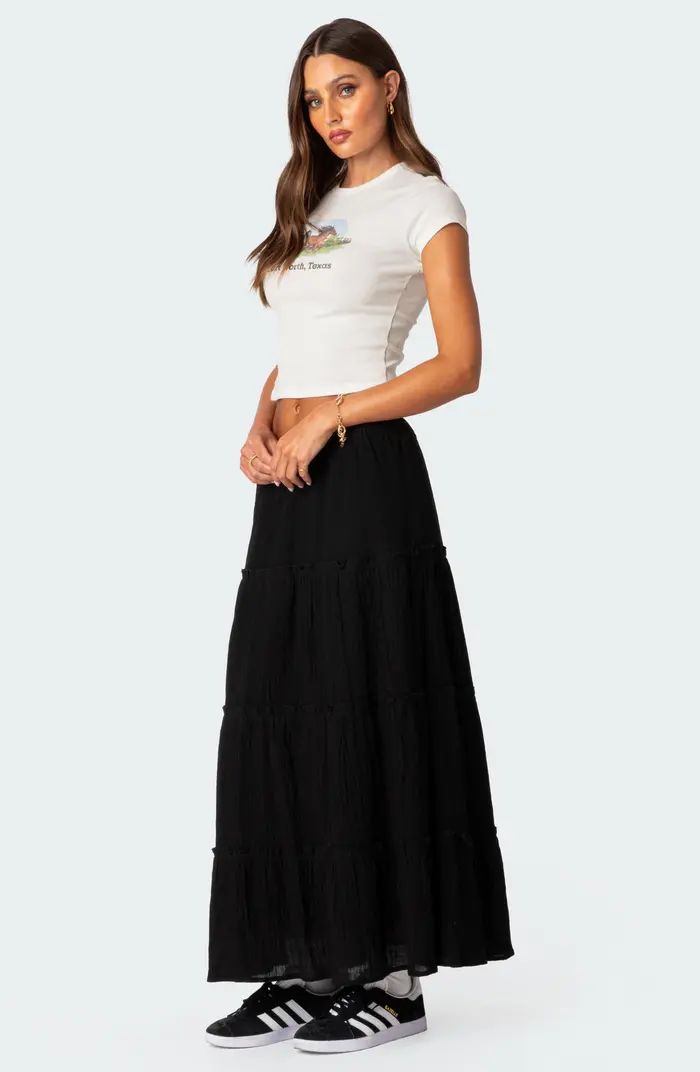 EDIKTED Tiered Cotton Maxi Skirt | Nordstrom | Nordstrom