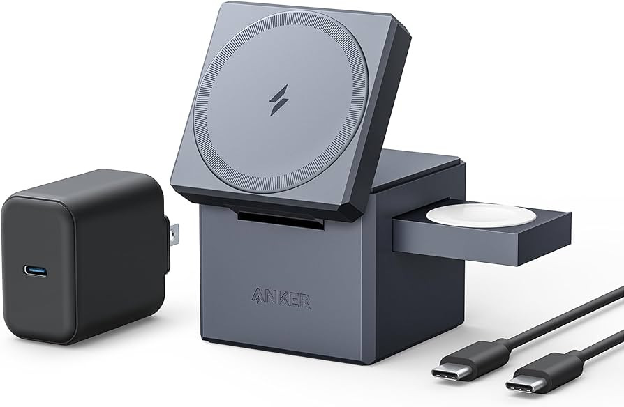 Anker MagSafe Charger Stand, Wireless Charger, 3-in-1 Cube, 15W Foldable Fast Charging for iPhone... | Amazon (US)