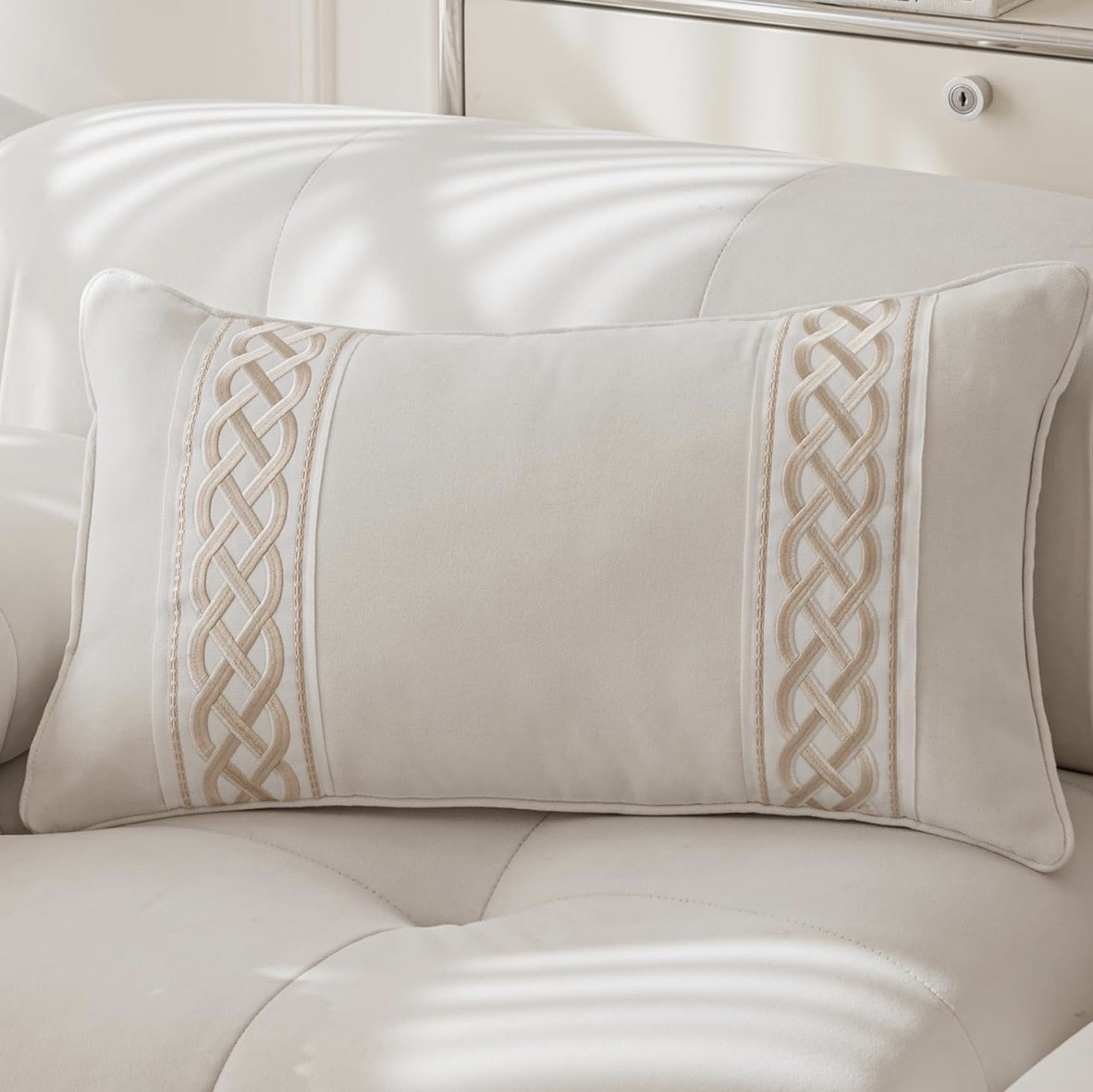 Under $50 pillow cover, also comes in light blue!