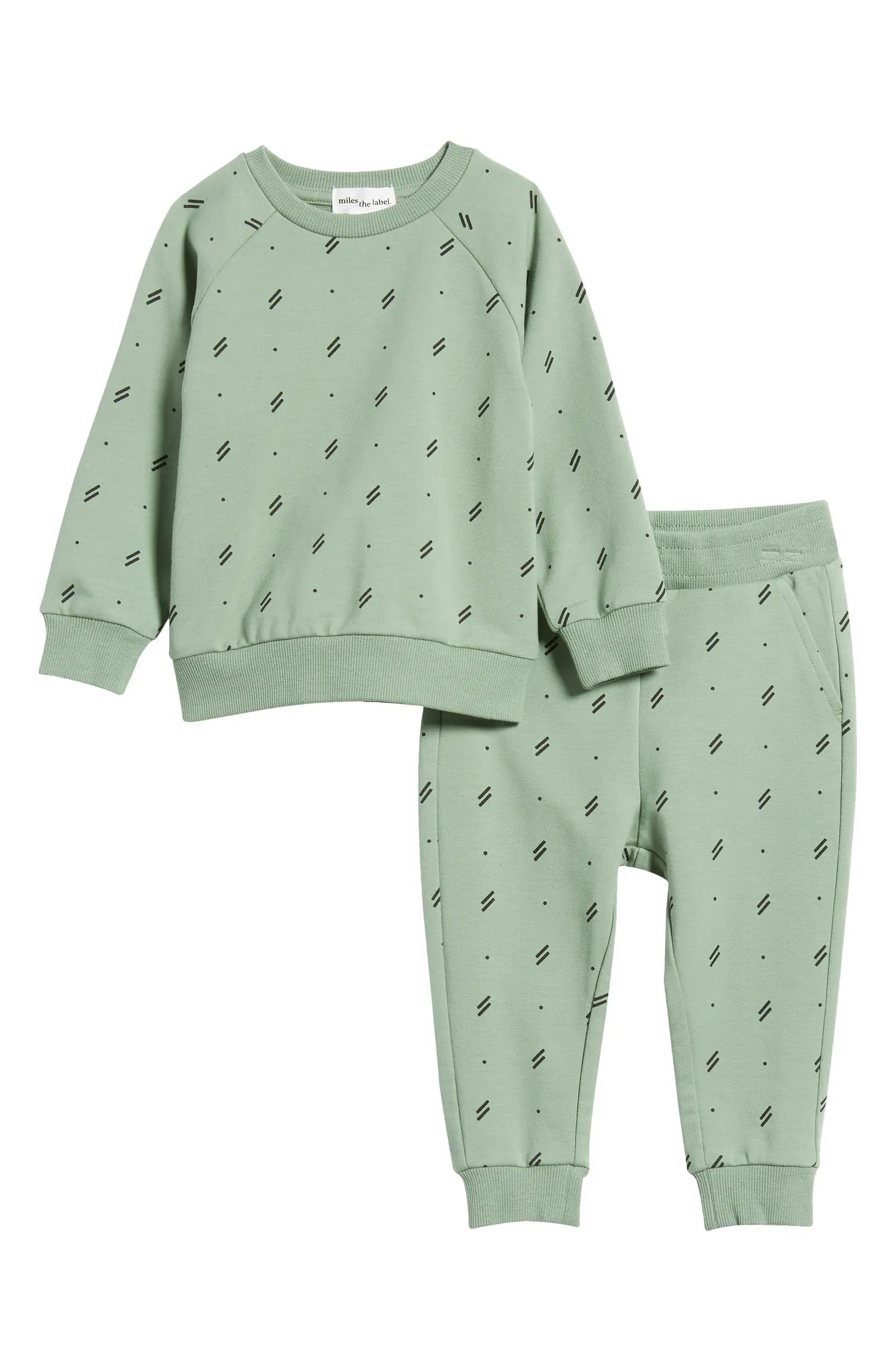 MILES THE LABEL Lines Print Stretch Organic Cotton Sweatshirt & Joggers Set | Nordstrom | Nordstrom