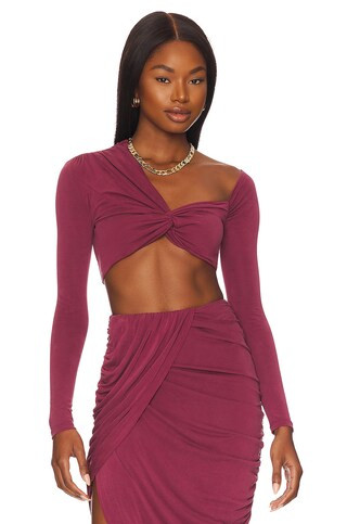 Camila Coelho Liby Crop Top in Berry Mauve from Revolve.com | Revolve Clothing (Global)