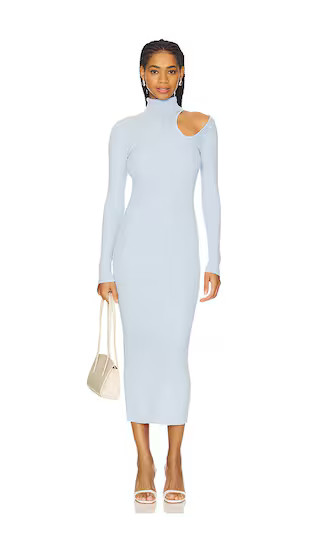 Olesa Asymmetric Knit Dress in Soft Blue | Revolve Clothing (Global)