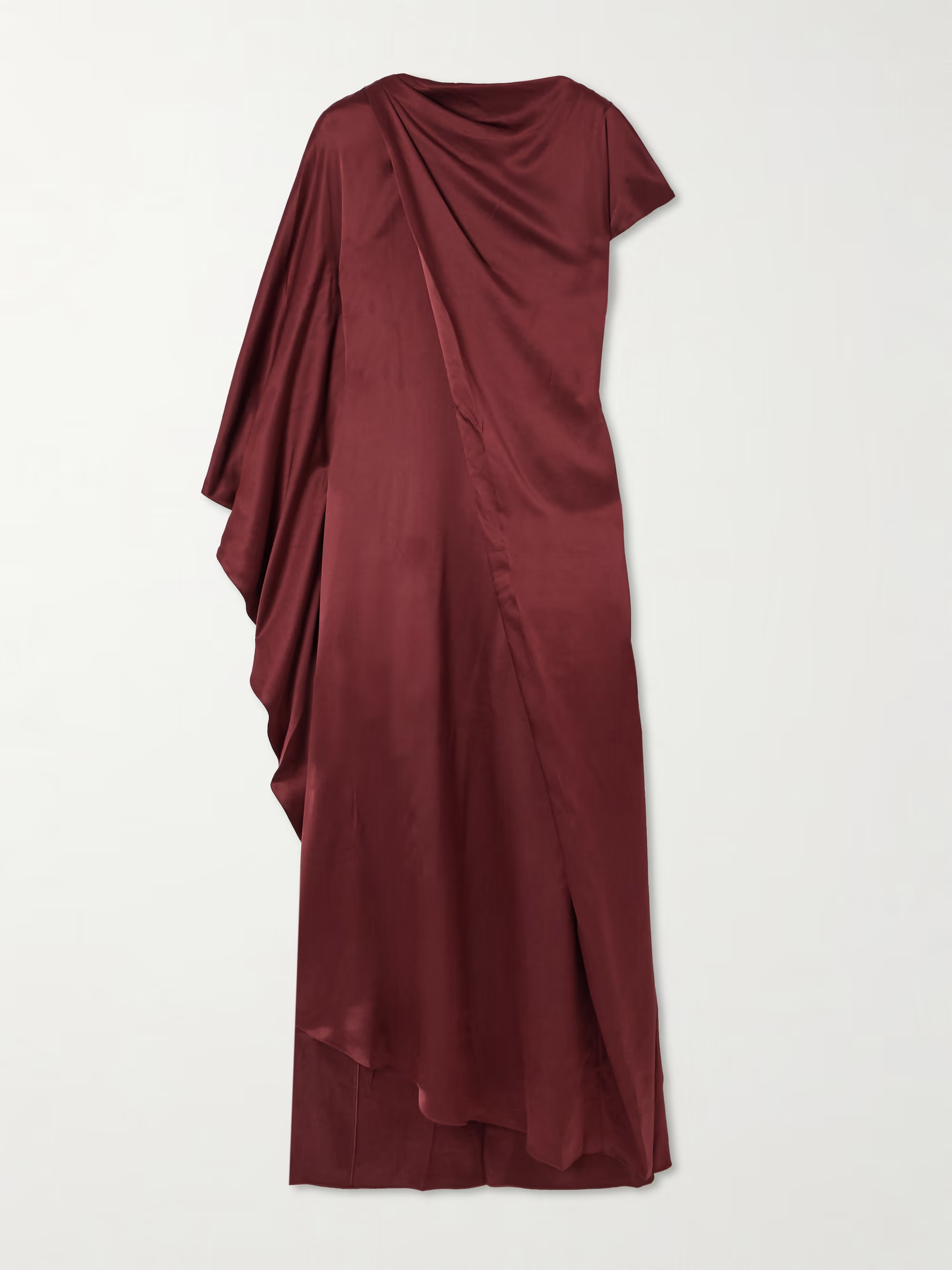 Hiba cape-effect asymmetric draped silk-satin dress | NET-A-PORTER (UK & EU)