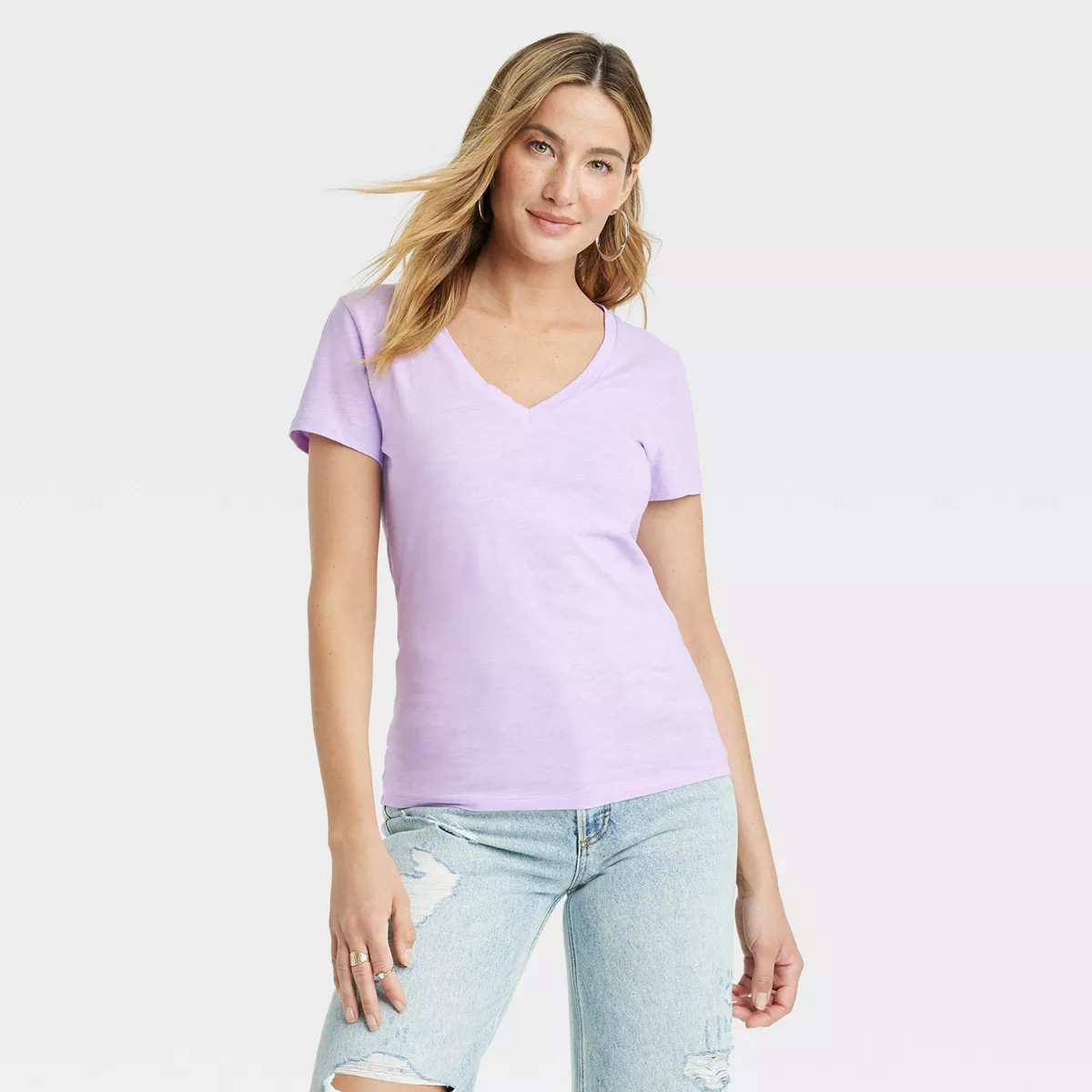 Women's Fitted Short Sleeve V-Neck T-Shirt - Universal Thread™ | Target