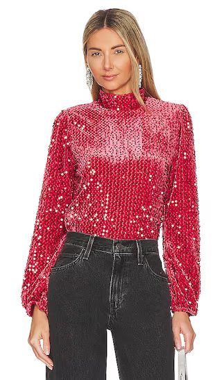 All Nighter Mock Neck Shirt in Rouge | Revolve Clothing (Global)