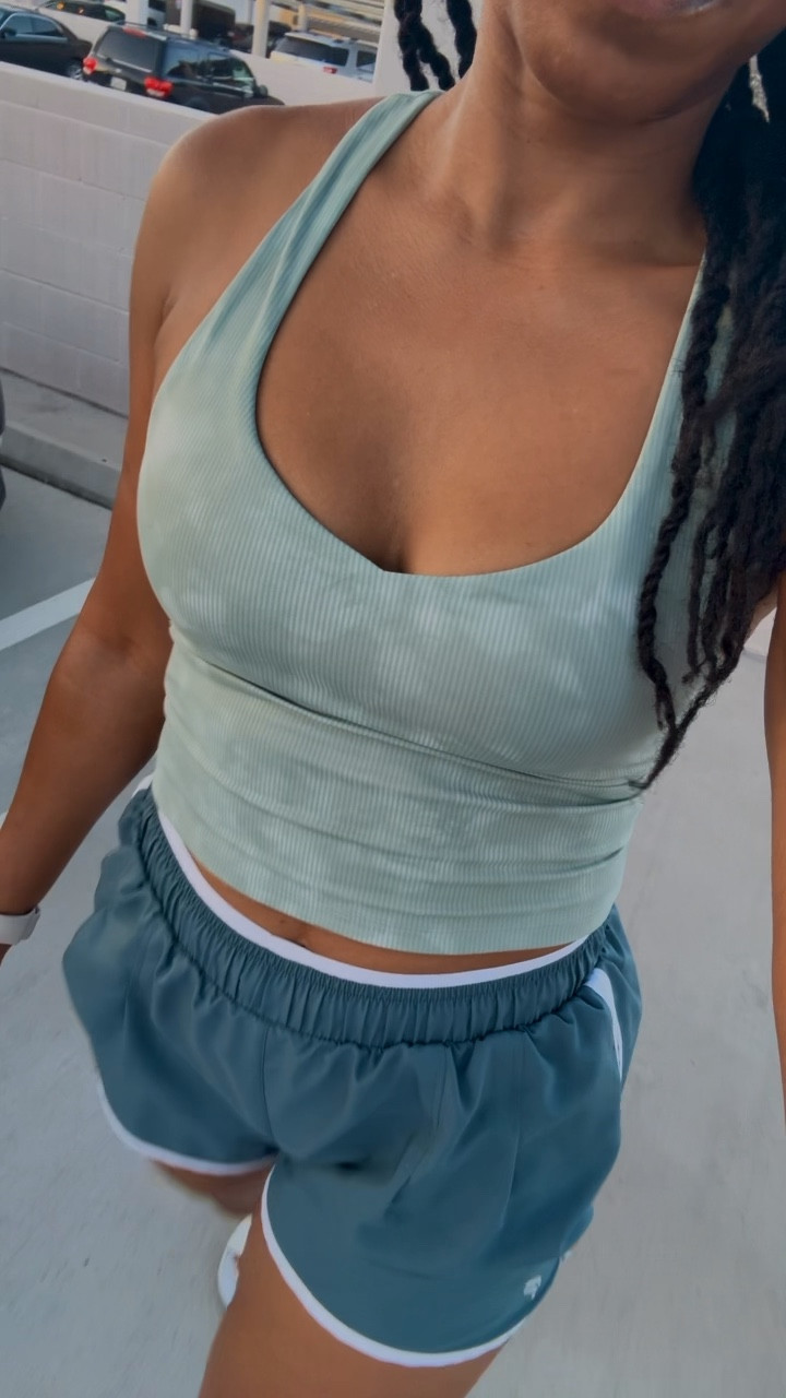 Fabletics dolphin shorts and anywhere tank with built in bra