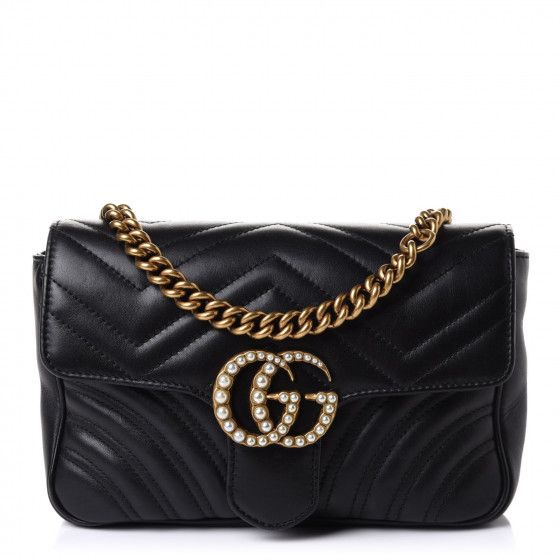 GUCCI

Calfskin Matelasse Pearly GG Marmont Chain Belt Bag Black | Fashionphile