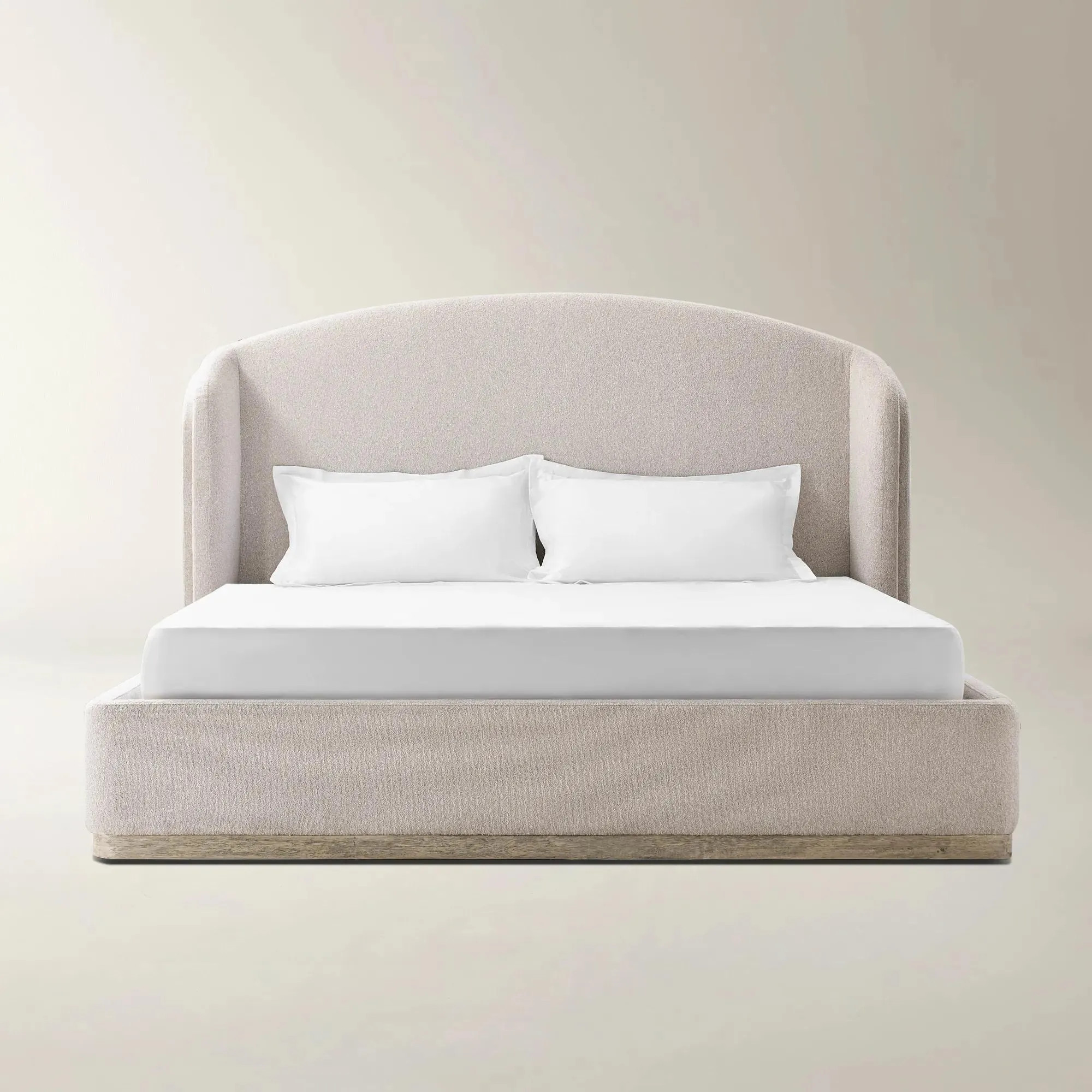Glimmer Ivory Performance Velvet Upholstered King Platform Bed | Z Gallerie