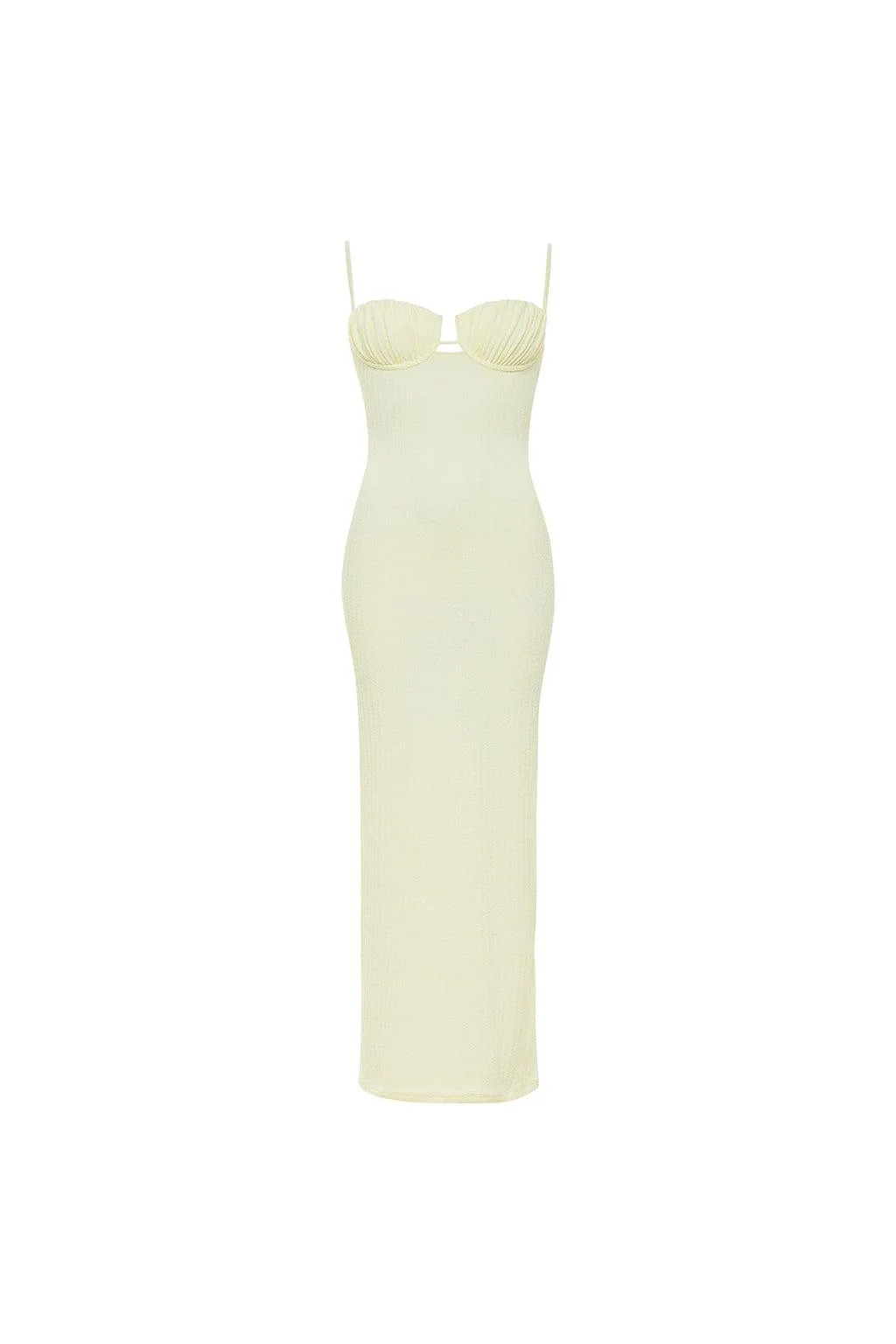 Buttercream Rib Petal Long Slip Dress | Montce