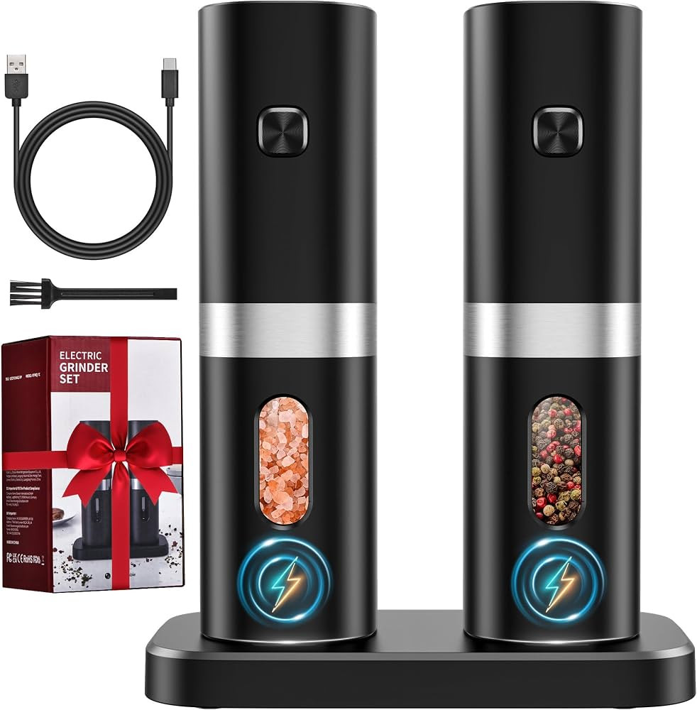 COSYAIREY Electric Salt and Pepper Grinder Set, 2024 New Rechargeable Salt and Pepper Mill with C... | Amazon (CA)