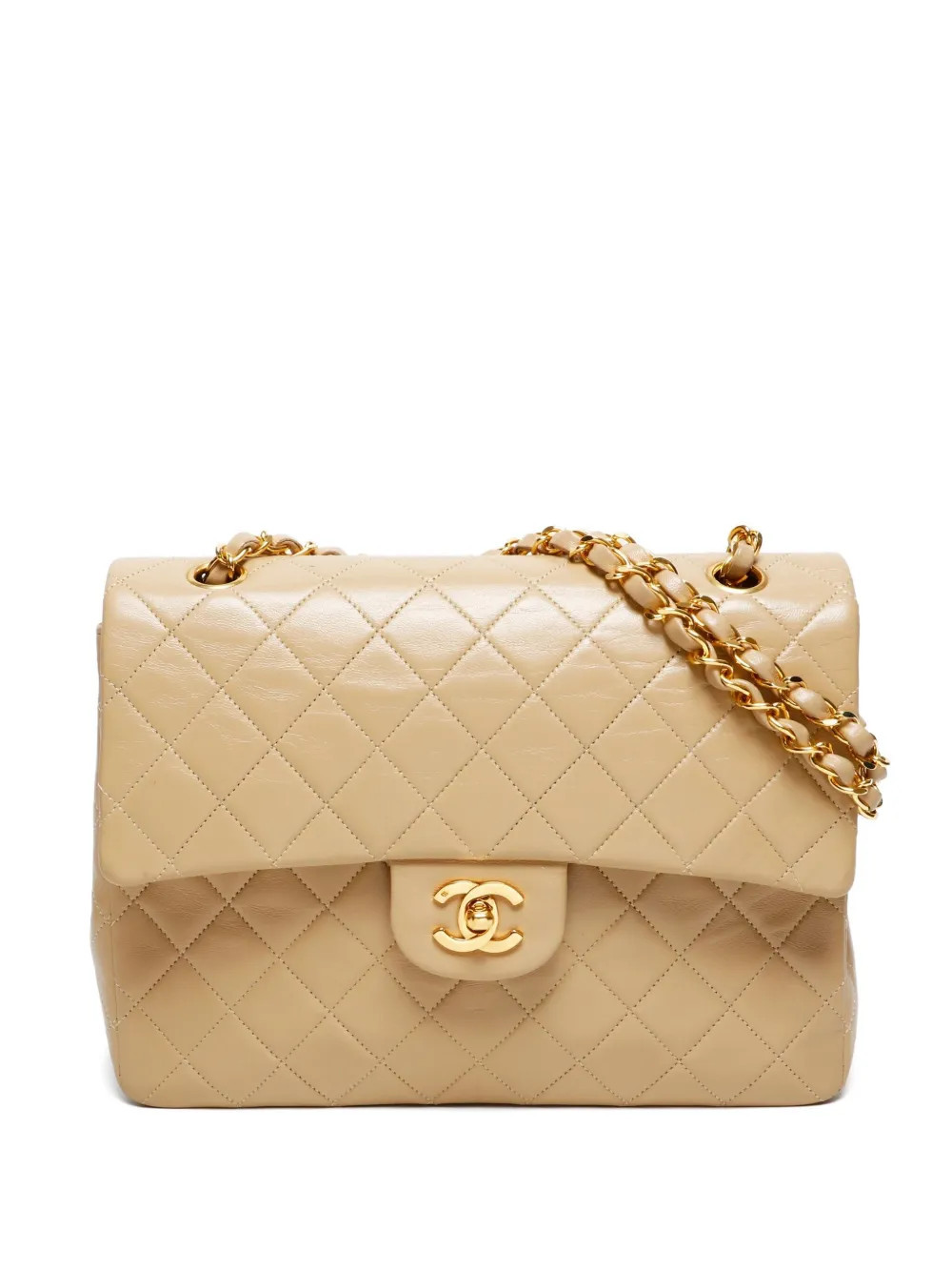 CHANEL Pre-Owned 1989-1991 square Double Flap shoulder bag - Neutrals | Farfetch Global